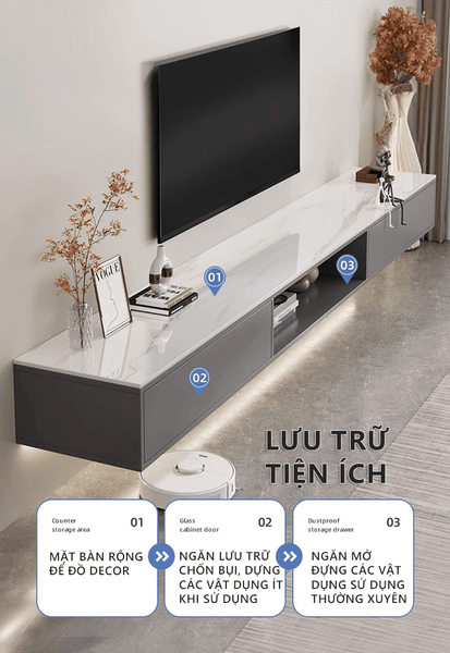 Kệ Tivi Treo Tường Vân Đá GAPI - GP303