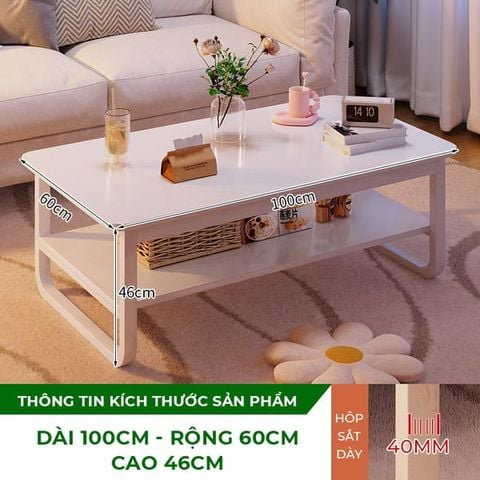 Bàn Trà Sofa Vân Gỗ Thiết Kế 2 Tầng Gọn Nhẹ - GM135