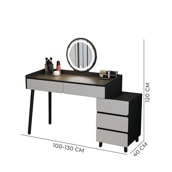Bàn Trang Điểm Đen Trắng Hiện Đại Kết Hợp Tủ Lưu Trữ - GP367