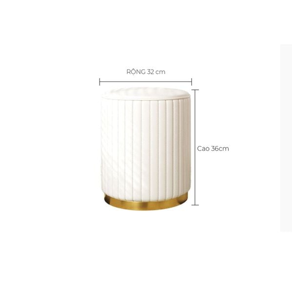 Ghế đôn trang điểm màu trắng thanh lịch - GC45