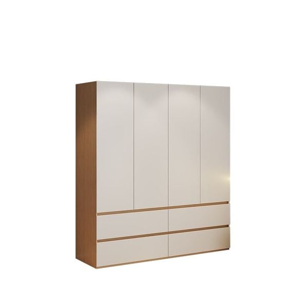 Tủ Quần Áo 4 Cánh To 4 Ngăn Trắng Vân Gỗ - GP327