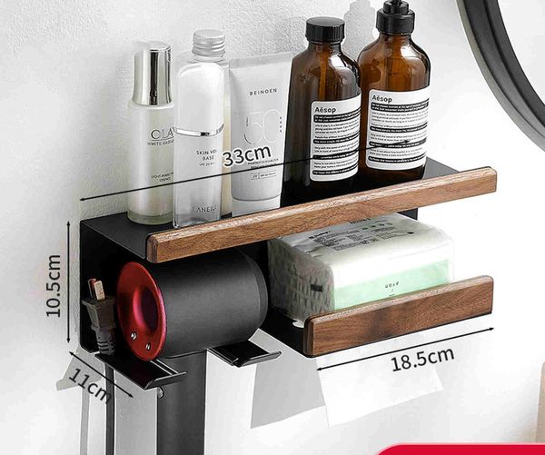 Kệ nhà tắm kim loại kết hợp gỗ vân sồi - GM197