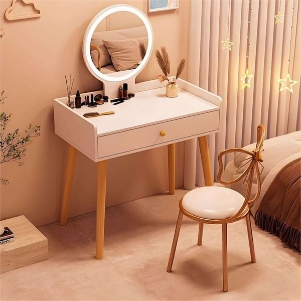 Bàn Trang Điểm Gỗ MDF Thông Minh Có Gương LED Tiện Lợi, Đa Năng GAPI - GP202