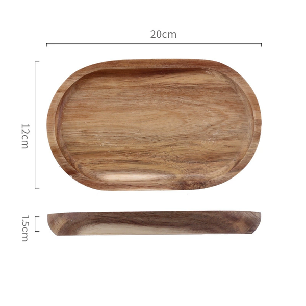 Khay gỗ décor hình bầu dục - PG30