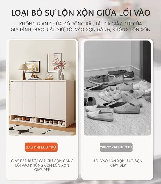 Tủ Giày Lớn Gỗ MDF Cánh Mở Trắng Sang Trọng, Hiện Đại GAPI - GP316