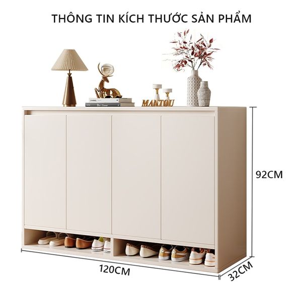 Tủ Giày Lớn Gỗ MDF Cánh Mở Trắng Sang Trọng, Hiện Đại GAPI - GP316