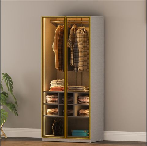 Kệ tủ treo quần áo cánh kính có LED GP287D.07