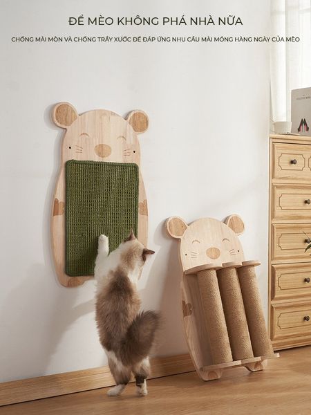 [Giảm giá 60%] Thảm Cào Móng Treo Tường Hình Mèo Bảo Vệ Nội Thất - GU2