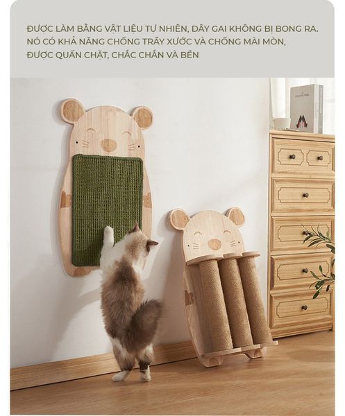 [Giảm giá 60%] Thảm Cào Móng Treo Tường Hình Mèo Bảo Vệ Nội Thất - GU2