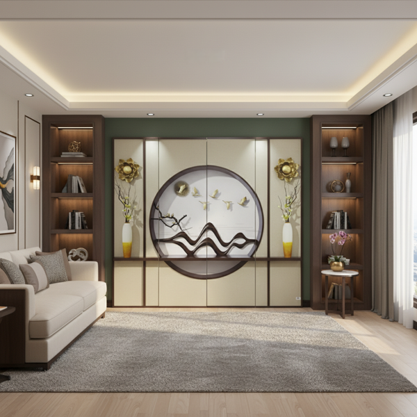 Bộ Bình phong 4 tấm in vải canvas GP392