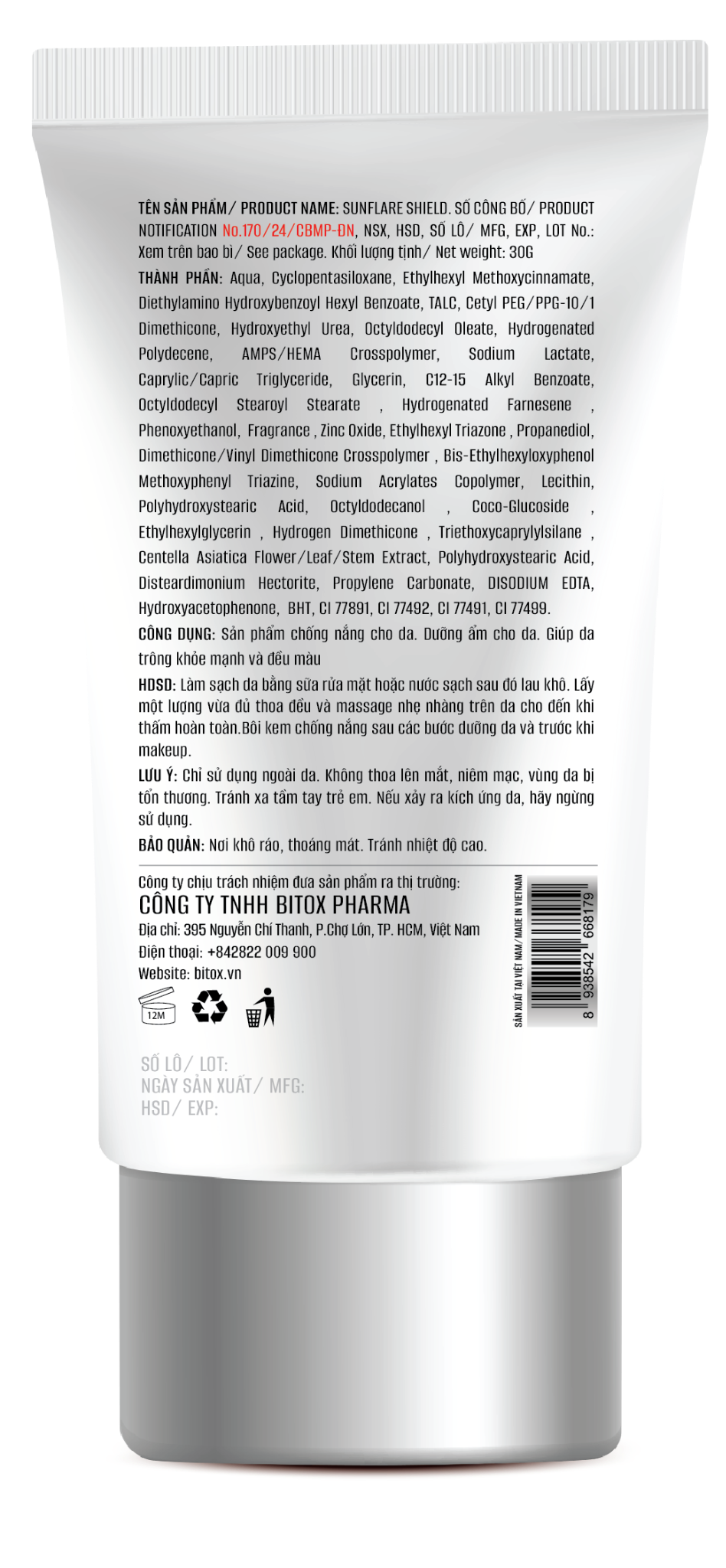  Kem chống nắng vật lý lai hóa học SUNFLARE SHIELD 