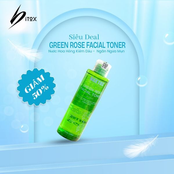  Nước hoa hồng kháng viêm ngừa mụn - Green Rose Facial Toner Bitox 