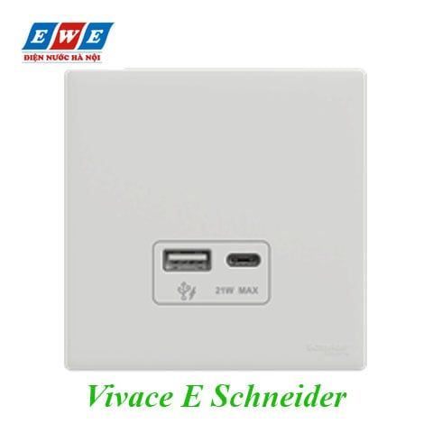 Ổ USB  Type (A+C), PD+QC 3.0 Vivace E KBNACQUSB_WE