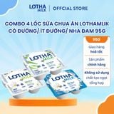  Combo 4 Lốc Sữa Chua Ăn Lothamilk 95G 