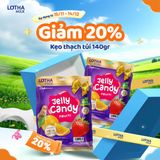 Túi Kẹo Thạch Trái Cây Lothamilk 140g (10 Gói x 14g) - Ngon, Dai Giòn, Tốt Cho Sức Khỏe 