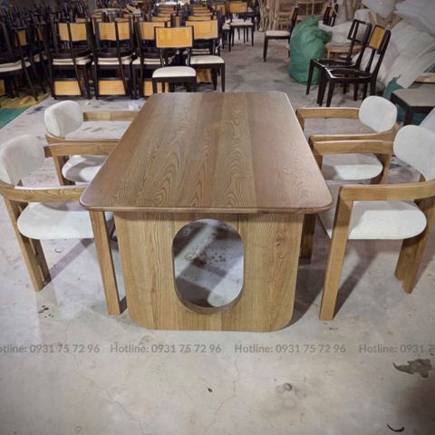  Bộ Bàn Ghế Dining Gỗ Ash Màu Tự Nhiên SKDS36 