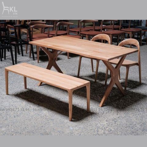  Bộ Bàn Ăn Băng Ghế Gỗ SKDS46 