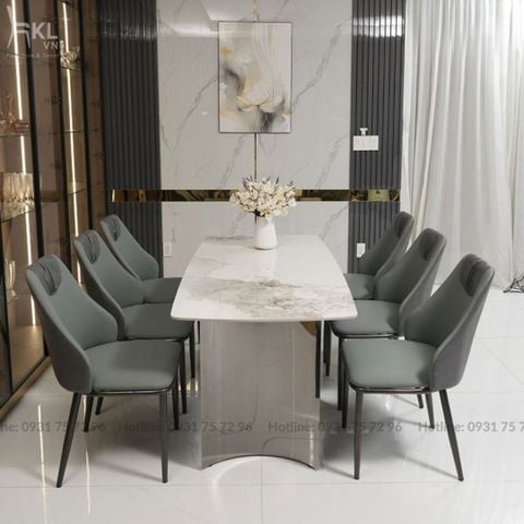  Bộ Bàn Ăn Mặt Đá Ceramic 6 Ghế SKDS48 