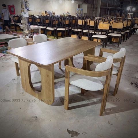  Bộ Bàn Ghế Dining Gỗ Ash Màu Tự Nhiên SKDS36 