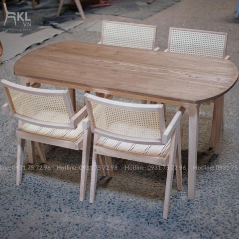  Bộ Bàn Ghế Ăn Gỗ Đan Mây SKDS44 