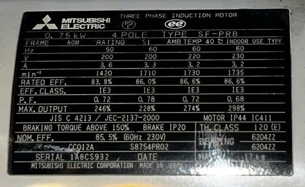  Động cơ điện MITSUBISHI 