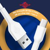  Cáp sạc nhanh Wisdomup USB to C 3A Dây TPE 1M bền bỉ, sạc an toàn, ổn định (SJX-21T) 