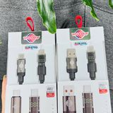  Dây cáp dù sạc nhanh WisdomUp Type C & Lighning hiển thị công suất dài 1m2 (SJX-47T) 