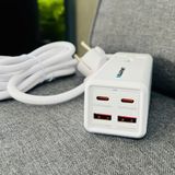  Ổ cắm điện Blaupunkt 2 USB-C + 2 USB-A, sạc nhanh PD65W, Dây 2m, Chống lửa - PSN9650 