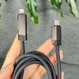  Dây cáp sạc nhanh WisdomUp Type-C to C 60W & Type C to L 27W Có đèn led (SJX-45) 