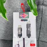  Dây cáp sạc nhanh WisdomUp Type-C to C 60W & Type C to L 27W Có đèn led (SJX-45) 