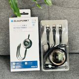  Cáp Sạc Siêu Nhanh 100w Blaupunkt Dây rút gọn 3 in 1 Type-C to C x Micro x Lightning 