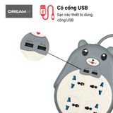  Ổ Cắm Điện Đa Năng Dreamm hình gấu dễ thương Dây dài 2,5m Chịu tải 2000W 