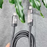  Dây cáp sạc nhanh WisdomUp Type-C to C 60W & Type C to L 27W Có đèn led (SJX-45) 