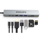  Cổng chuyển đổi Philips 8in1 USB-C to HDMI+USB*2+PD+RJ45+SD+TF - SWV6118G 