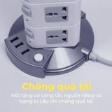  Ổ Cắm Điện Đa Tầng Dreamm Dây 2m, Công Suất 2500W, Sạc USB Tiện Lợi - ZN:61 