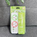  Ổ cắm điện đa năng Dreamm Q002U Chống giật, sạc nhanh USB, dây dài 2m, chịu tải 1500W 