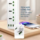  Ổ Cắm Điện Đa Năng Dreamm J01U Chống Giật, Dây 3M, Công Suất 2800W, 3USB x Type C, Chống Cháy 