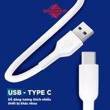  Cáp sạc nhanh Wisdomup USB to C 3A Dây TPE 1M bền bỉ, sạc an toàn, ổn định (SJX-21T) 