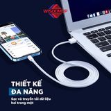  Cáp sạc nhanh Wisdomup USB to C 3A Dây TPE 1M bền bỉ, sạc an toàn, ổn định (SJX-21T) 