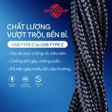  Cáp sạc nhanh Wisdomup Type-C PD60W, dây dù siêu bền, truyền tải dữ liệu nhanh chóng (SJX-38CC) 