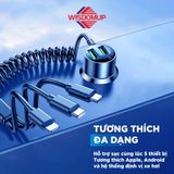  Tẩu sạc ô tô 3 in 1 Wisdomup công suất 30W, hỗ trợ PD & QC (CC-15) 