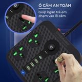  Ổ cắm điện đa năng Dreamm A37-2.1A 3USB x Type C, Chống cháy, công suất tối đa 2800W 