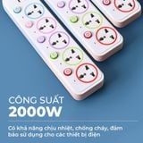  Ổ cắm điện đa năng Dreamm Q715U Chống giật, sạc USB, dây 2m, chịu tải 2000W, có công tắc 