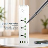  Ổ Cắm Điện Đa Năng Dreamm J01U Chống Giật, Dây 3M, Công Suất 2800W, 3USB x Type C, Chống Cháy 
