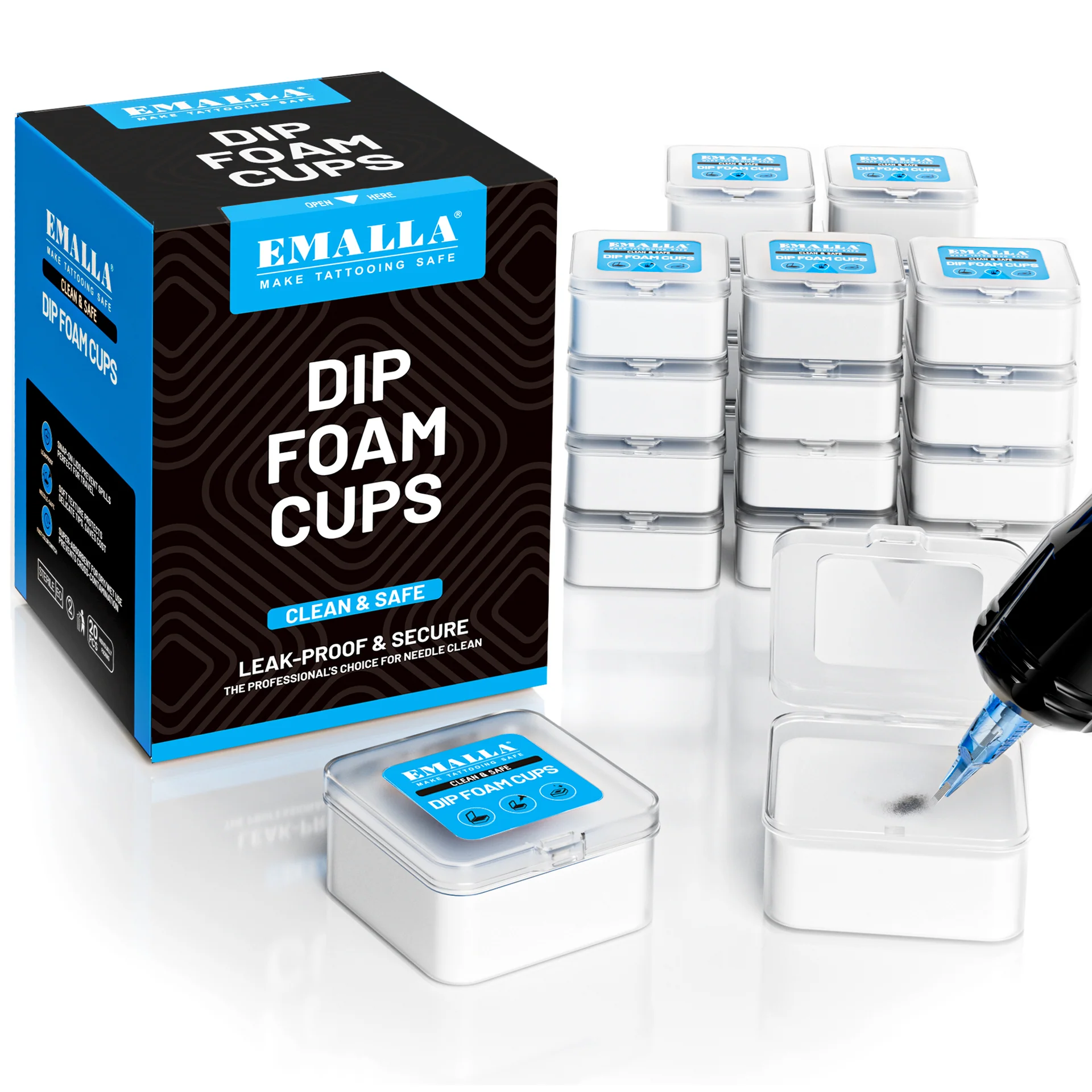  EMALLA Tattoo Dip Foam Cups (20pcs) 