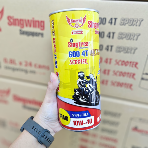Nhớt xe máy Singtrea 600 4T Scooter Ultra 10W40 SP/MB Syn-Full Lon 0.8L