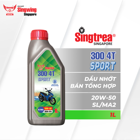Nhớt xe máy Singtrea 300 4T Sport 20W50 1L XÁM (NEW)