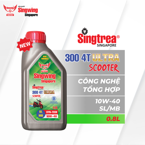 Nhớt xe máy Singtrea 300 4T Scooter Ultra 10W40 0.8L XÁM