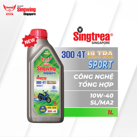 Nhớt xe máy Singtrea 300 4T Sport Ultra 10W40 1L XÁM