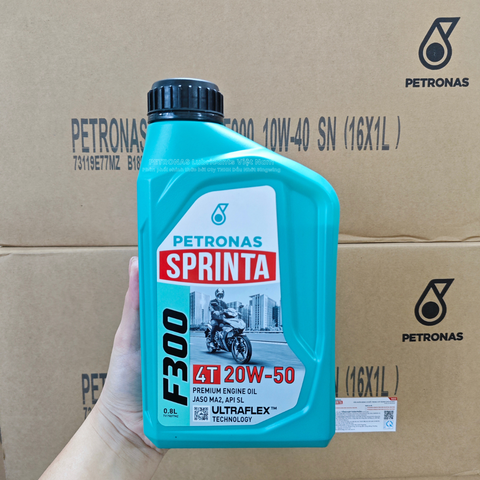 Nhớt xe máy PETRONAS Sprinta F300 20W-50 Premium Engine Oil 0.8L